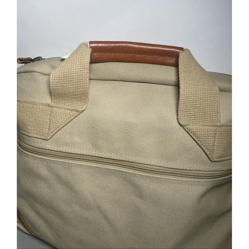 Vintage Lands End Canvas Leather Duffle Weekender Bag USA Made